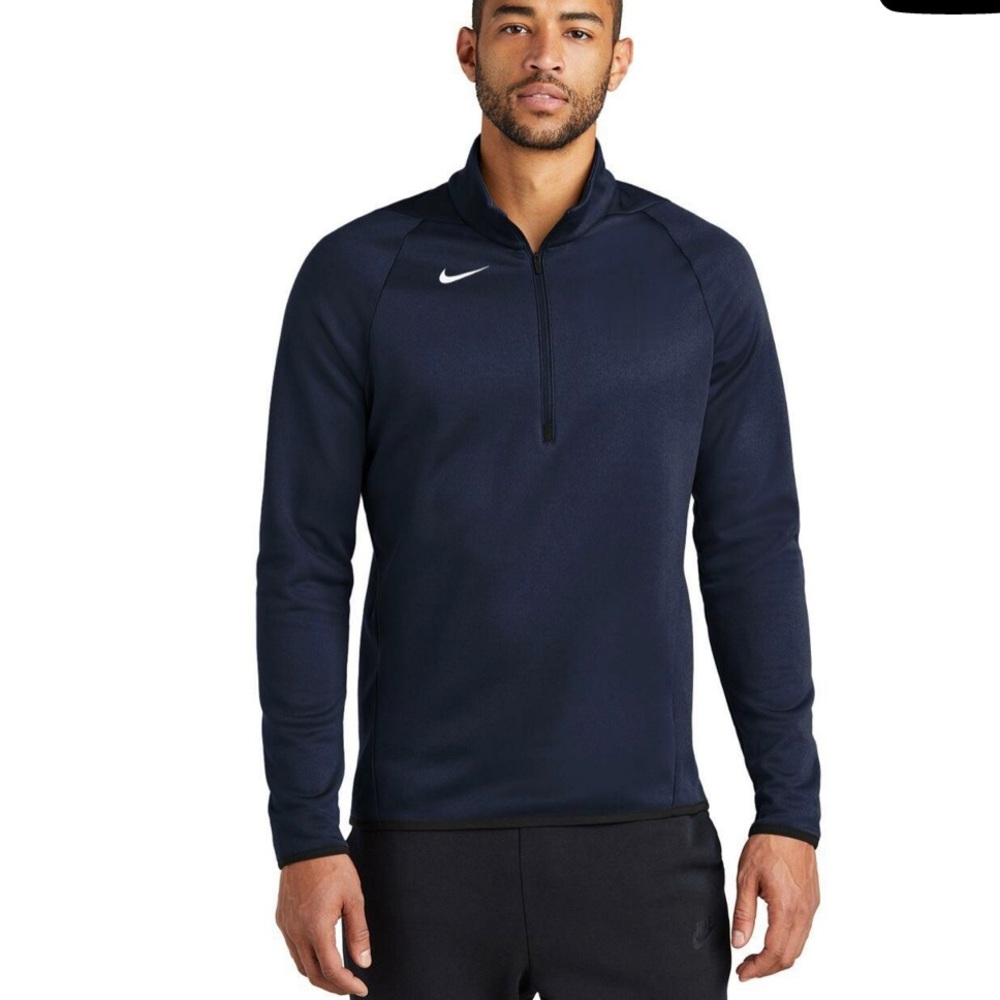 Nike Dri Fit 1/4 Zip Thermal Fleece Pullover Navy Men